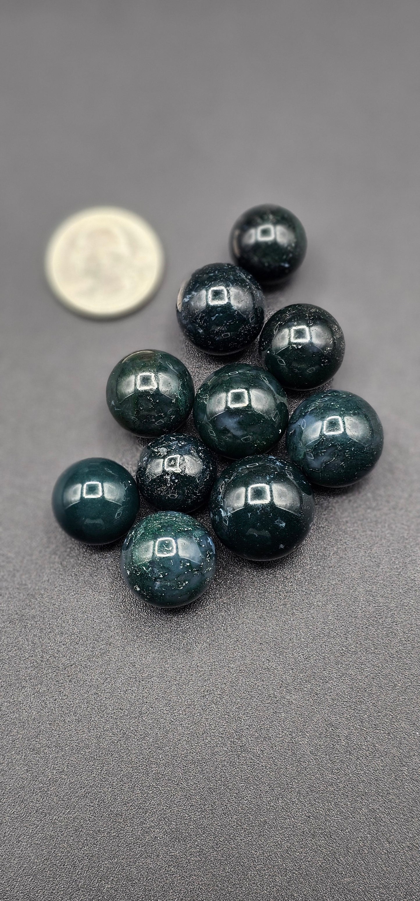 Mini Moss Agate Spheres