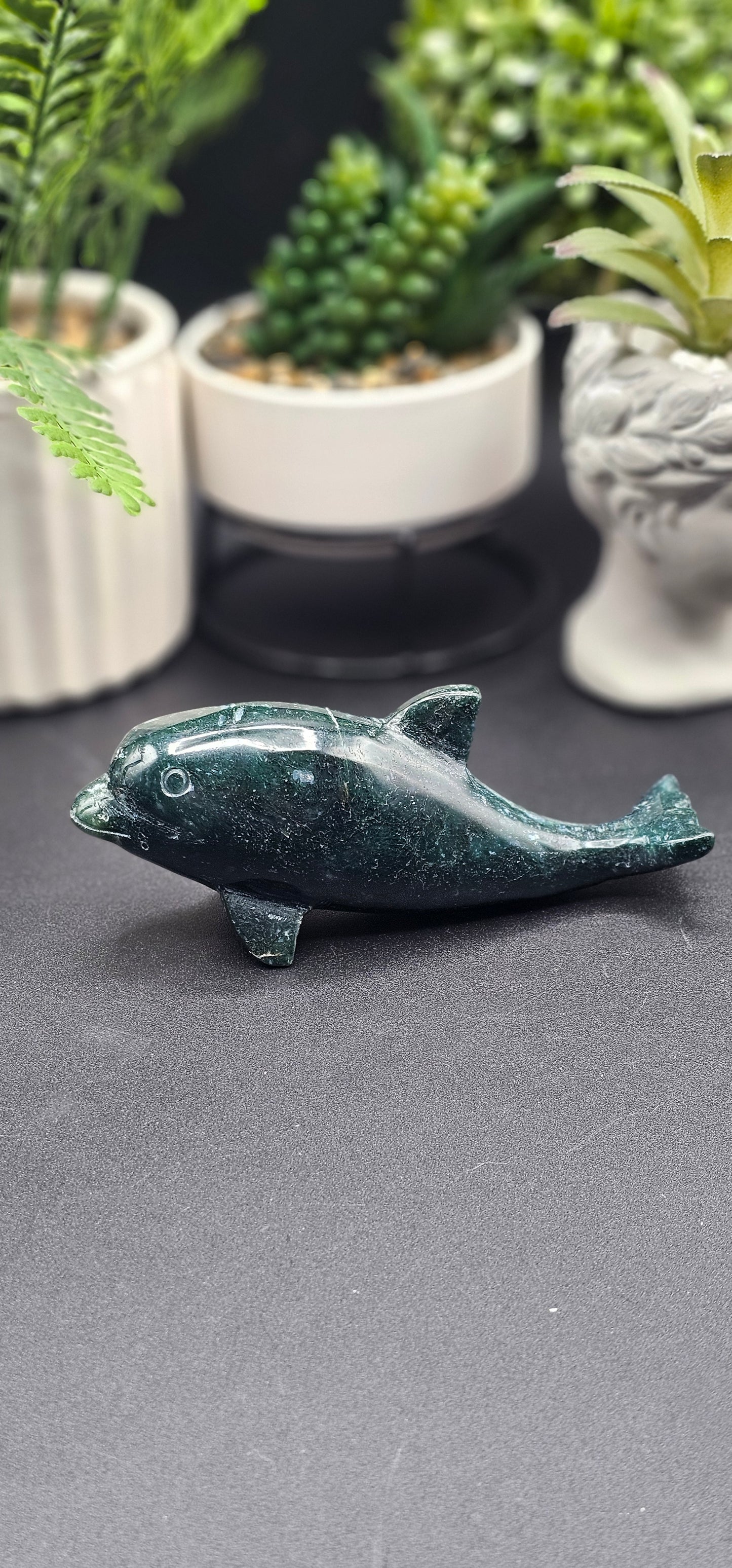 Moss Agate Dolphin