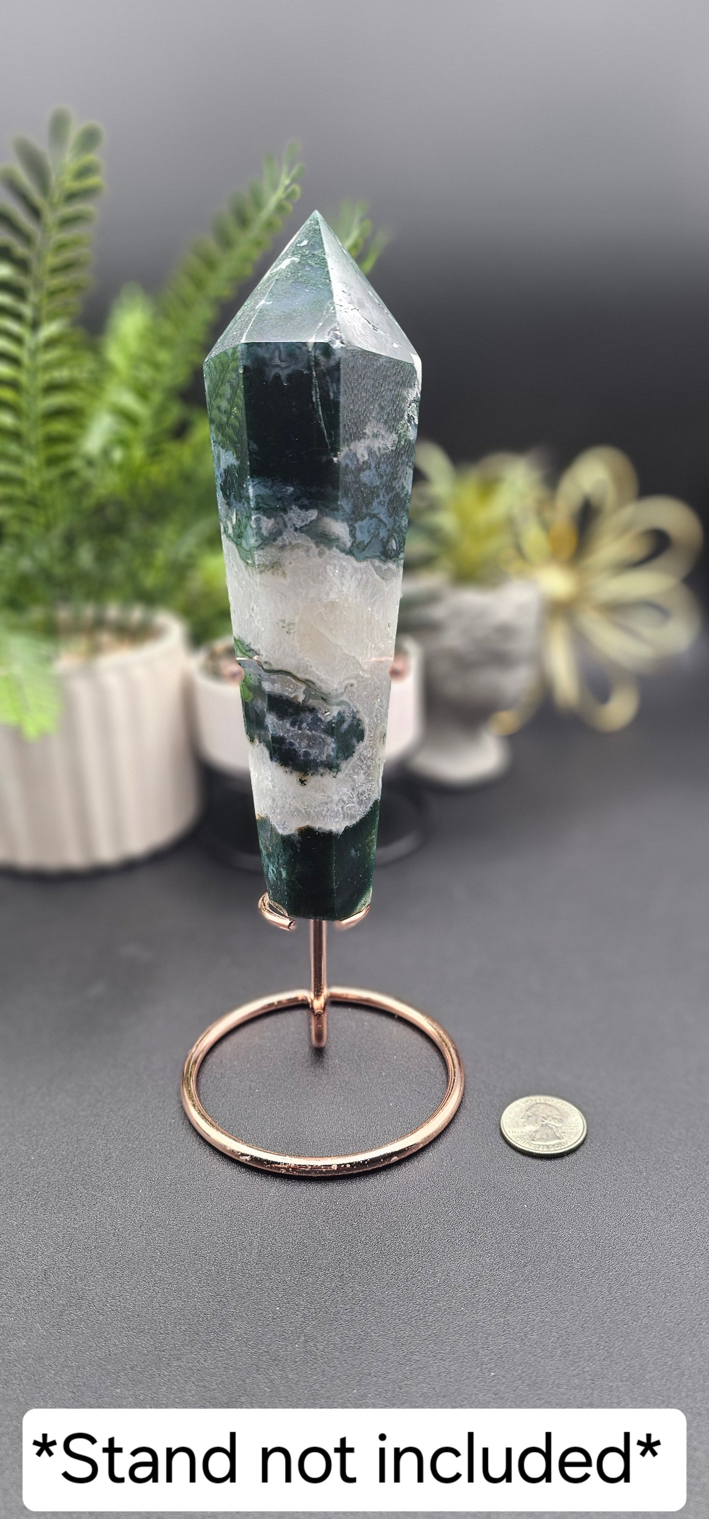 Moss Agate Wand