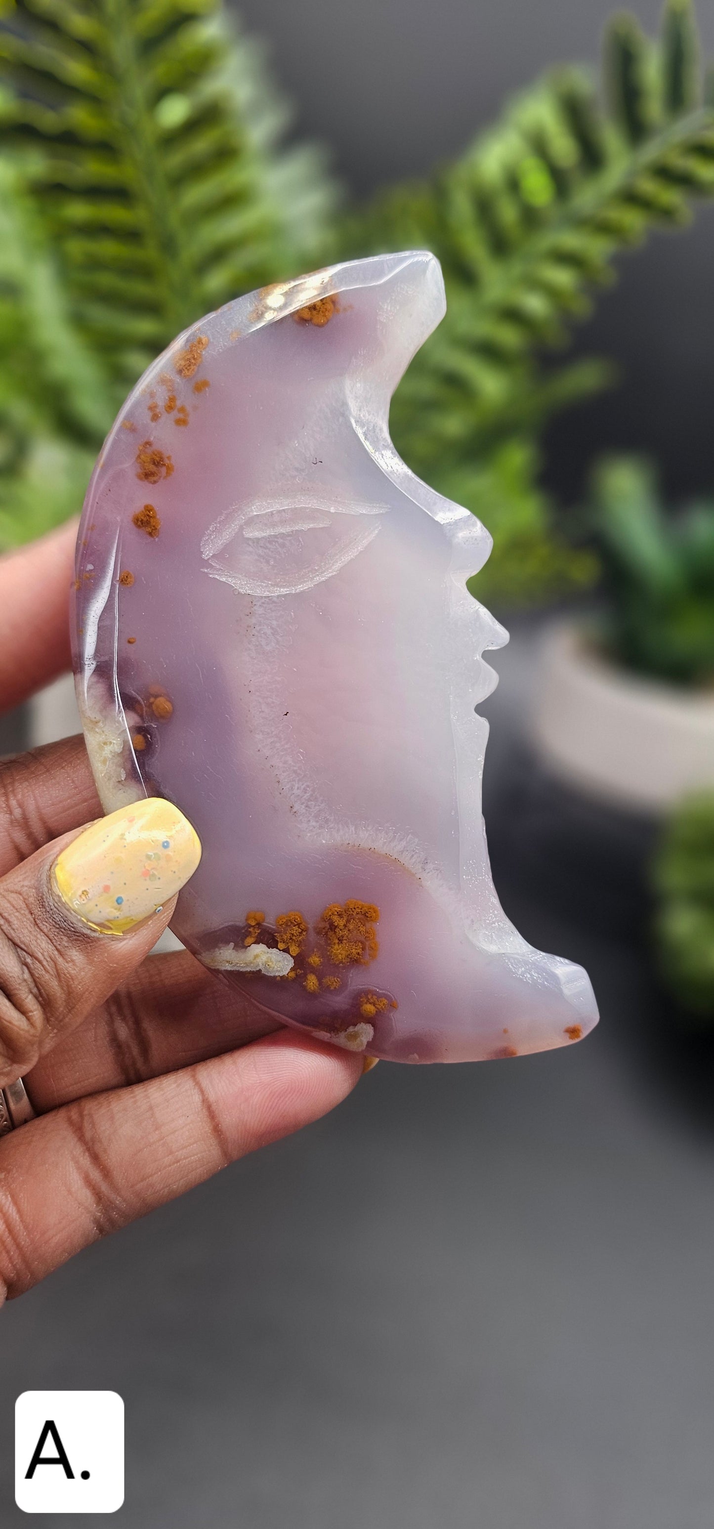 Agate Moon Carving