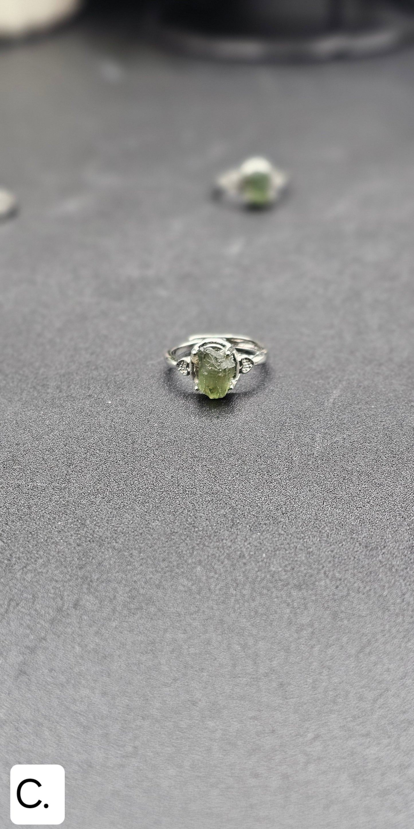 Adjustable Moldavite Ring