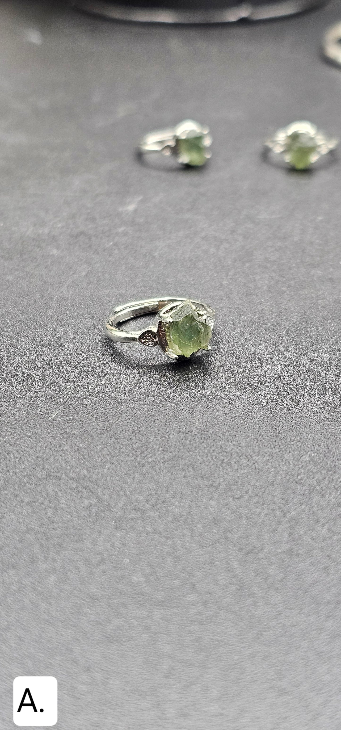 Adjustable Moldavite Ring