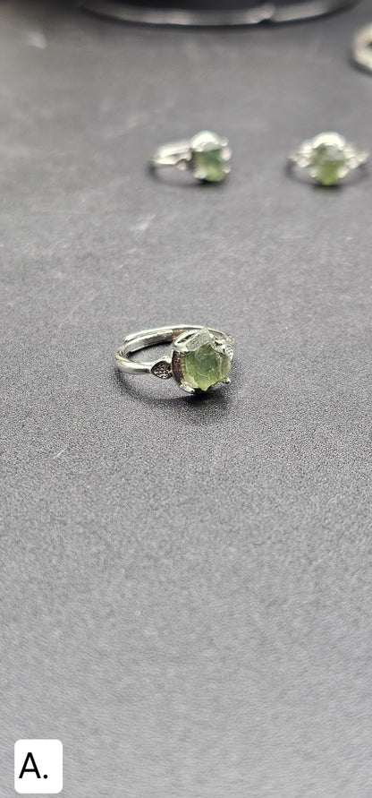 Adjustable Moldavite Ring