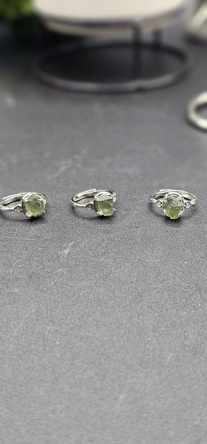 Adjustable Moldavite Ring