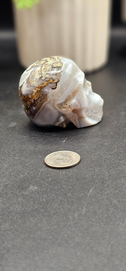 Moss Agate Skull