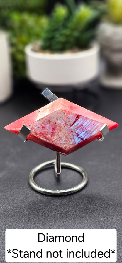 Dyed Red Moonstone Rhombus