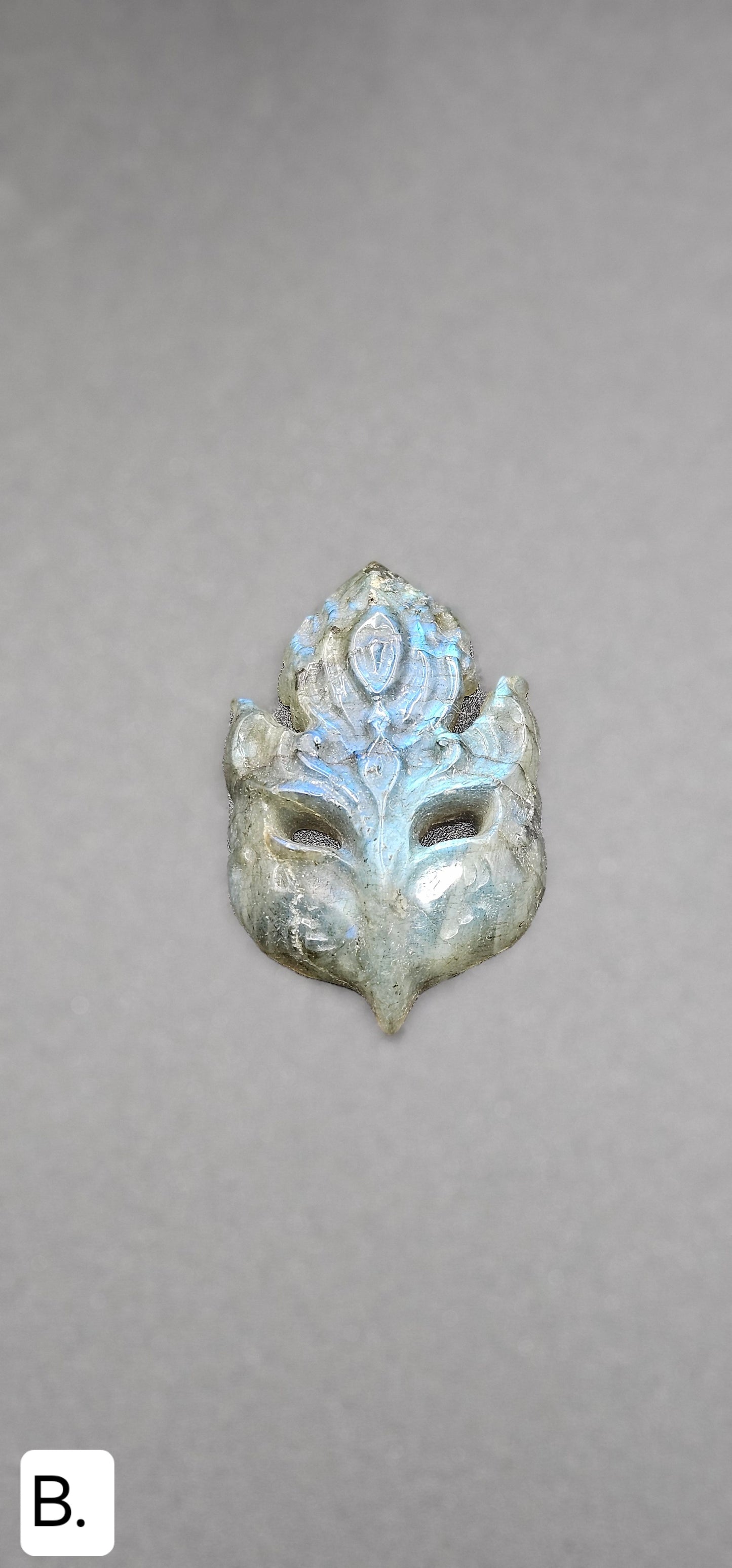 Hand Carved Labradorite Masquerade Mask...