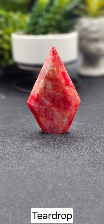Dyed Red Moonstone Rhombus