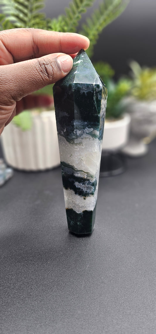 Moss Agate Wand