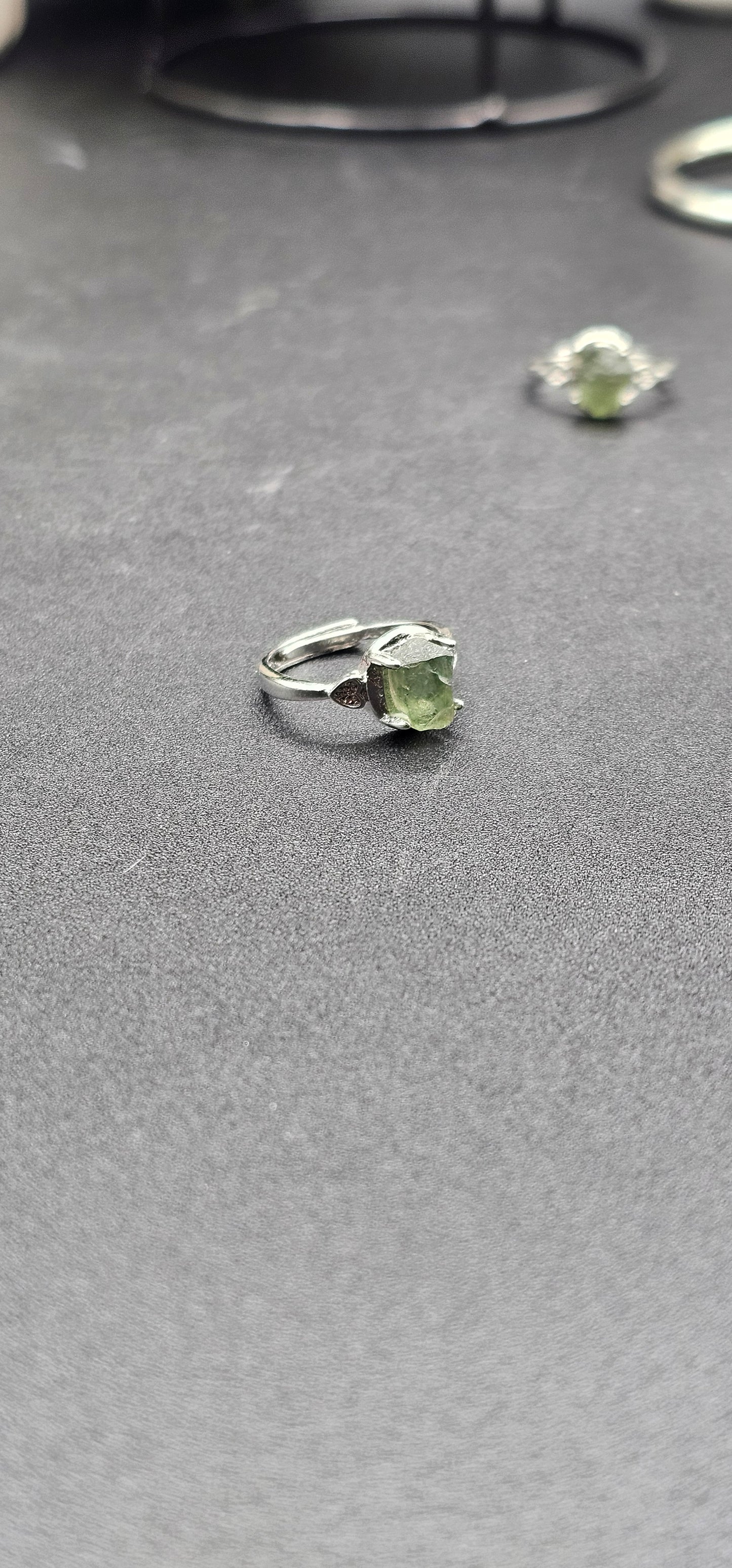 Adjustable Moldavite Ring