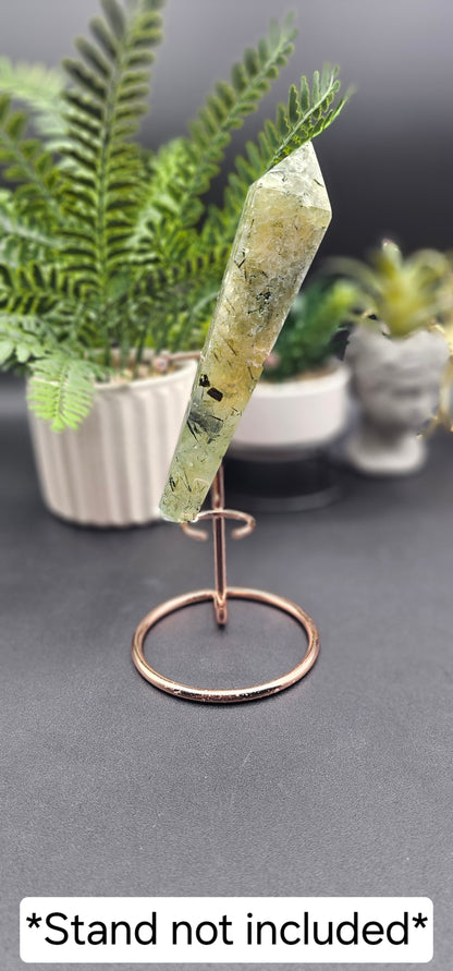 Prehnite with Epidote Wand