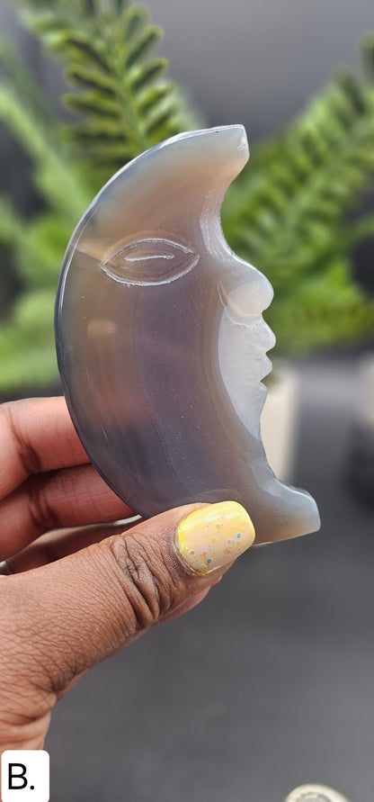 Agate Moon Carving