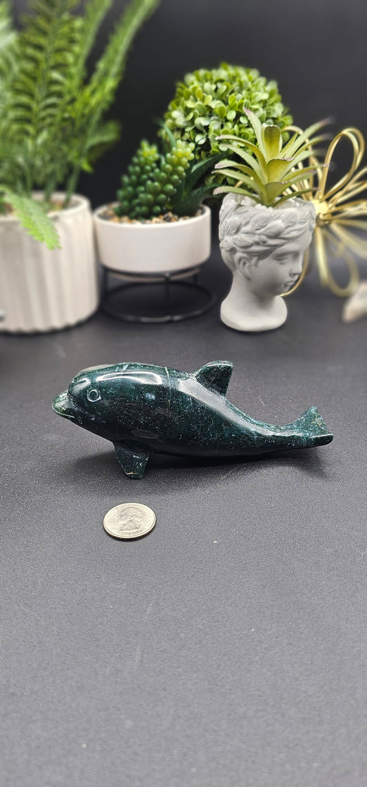 Moss Agate Dolphin
